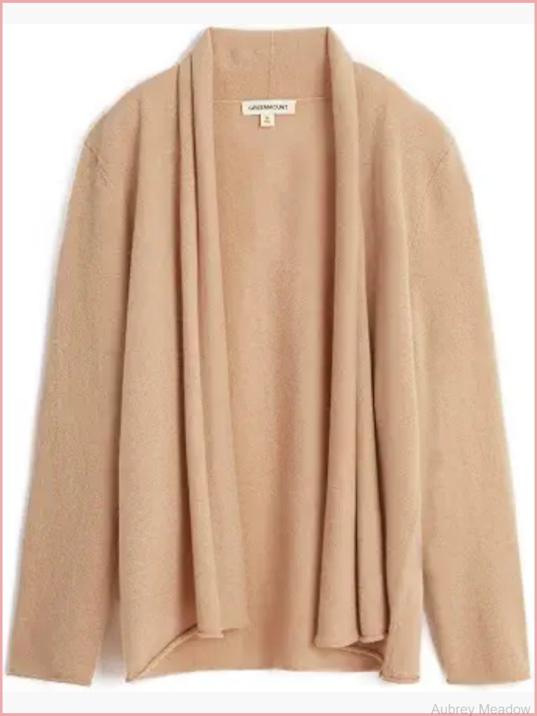 Lightweight Recycled Cashmere Open Cardigan Long Sleeve V-Neck Women